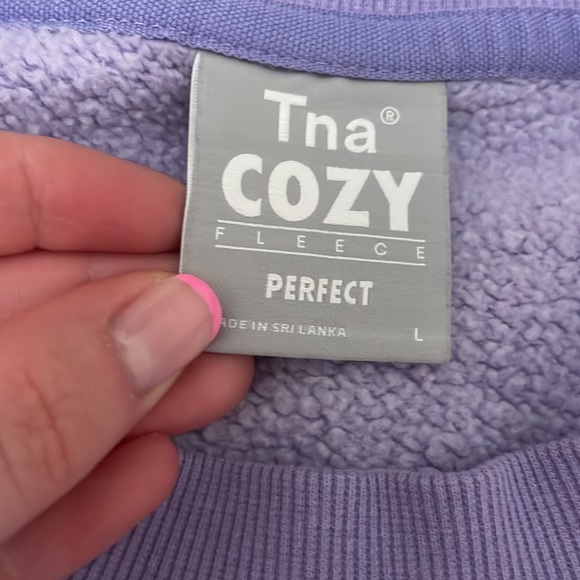 Purple Cropped TNA Sweatshirt - Picture 2 of 4